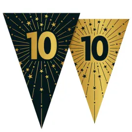 Vimpelgirlang med Stjärnor & Siffran 10
