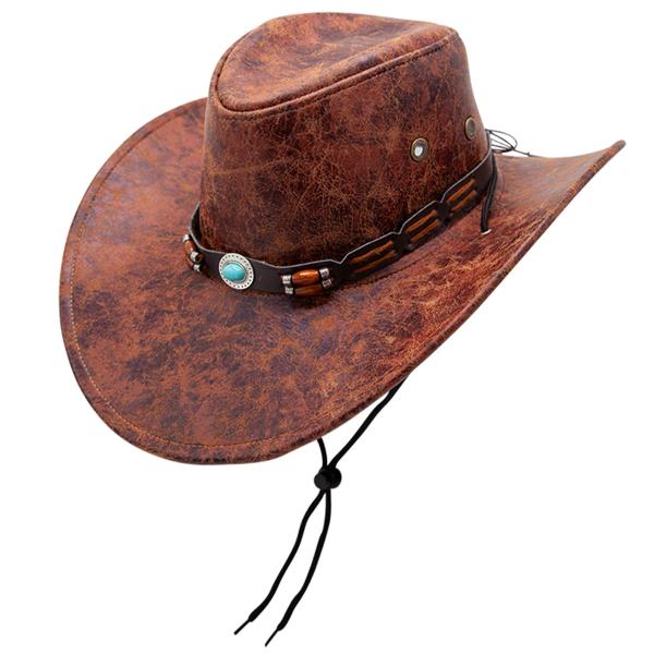 Cowboyhatt Konstläder Brun