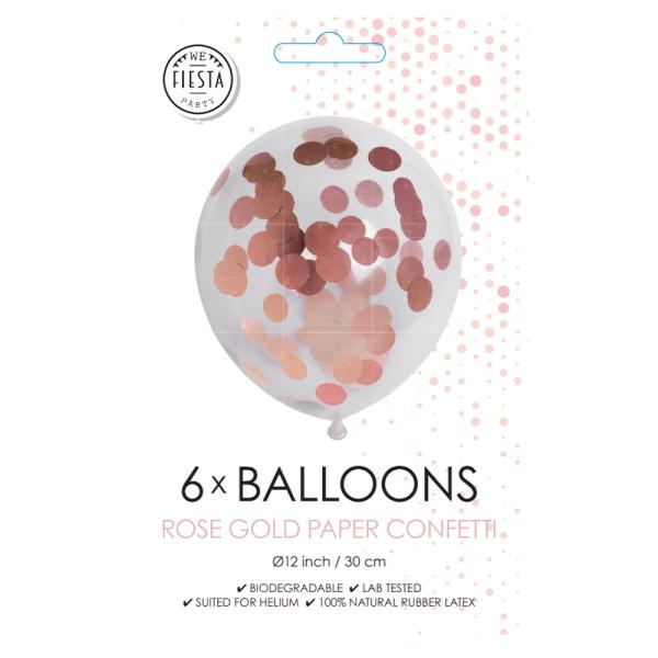 Konfettiballonger Prickar Roséguld
