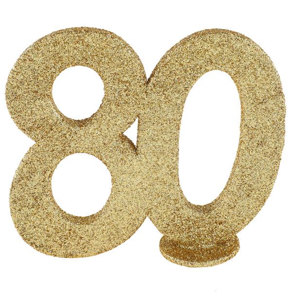 Glittrig 80 Års Dekoration Guld