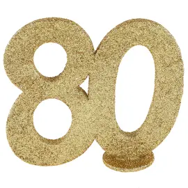 Glittrig 80 Års Dekoration Guld