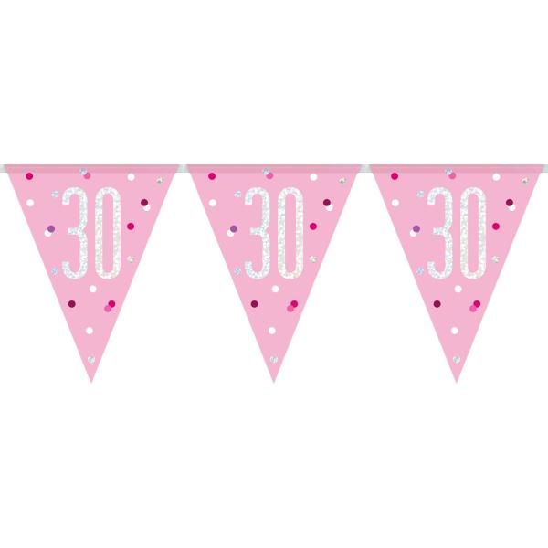 Flaggirlang 30 År Rosa & Silver
