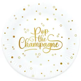 Papperstallrikar Pop the Champagne 8-pack
