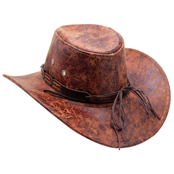 Cowboyhatt Konstläder Brun