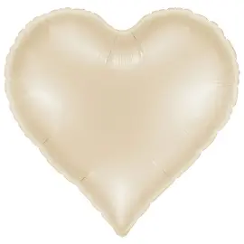 Folieballong Hj&auml;rta Satin Cream 37 x 36 cm