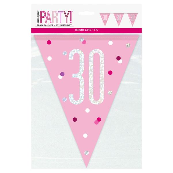 Flaggirlang 30 År Rosa & Silver