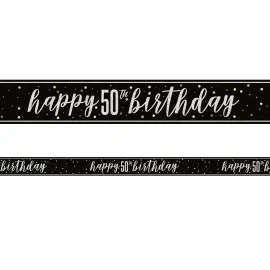 Happy 50th Birthday Girlang Svart 2,74 m