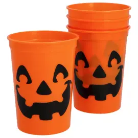 Plastmuggar Pumpa Orange 30 cl