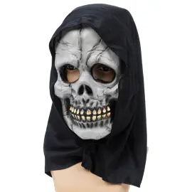D&ouml;dskallemask med Svart Huva