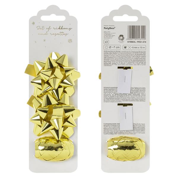 Presentsnöre och Rosetter Guld