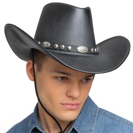 Cowboyhatt Konstl&auml;der Svart