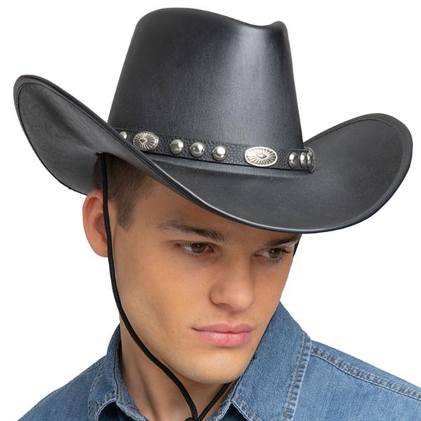 Cowboyhatt Konstläder Svart