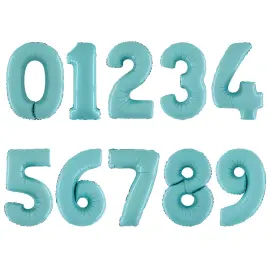 Sifferballong Pastellbl&aring; 66 cm