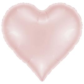 Folieballong Hj&auml;rta Satin Pastellrosa 37 x 36 cm