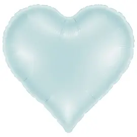 Folieballong Hj&auml;rta Satin Pastellbl&aring; 37 x 36 cm