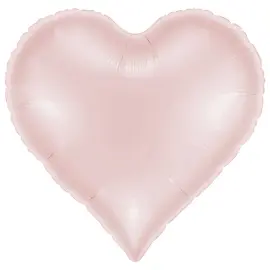 Folieballong Hj&auml;rta Satin Pastellrosa 37 x 36 cm