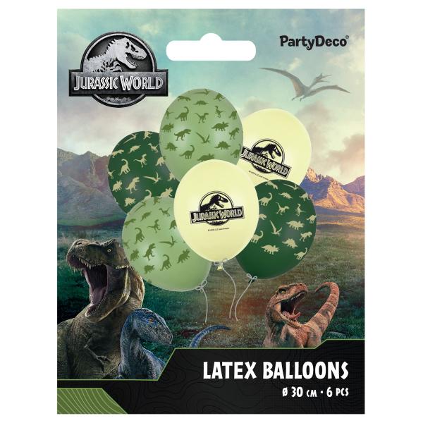 Jurassic World Latexballonger 30 cm 6-pack