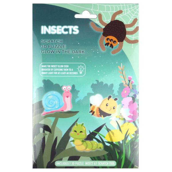 3D Skrappussel Insekter
