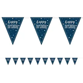 Happy Birthday Vimpelgirlang M&ouml;rkbl&aring; 2,74 m