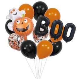 Ballongset Halloween BOO Orange/Svart
