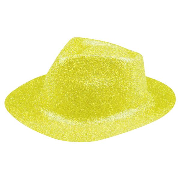 Glittrig Partyhatt Neon Gul