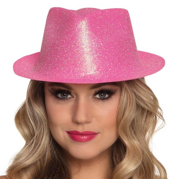 Glittrig Partyhatt Neon Rosa