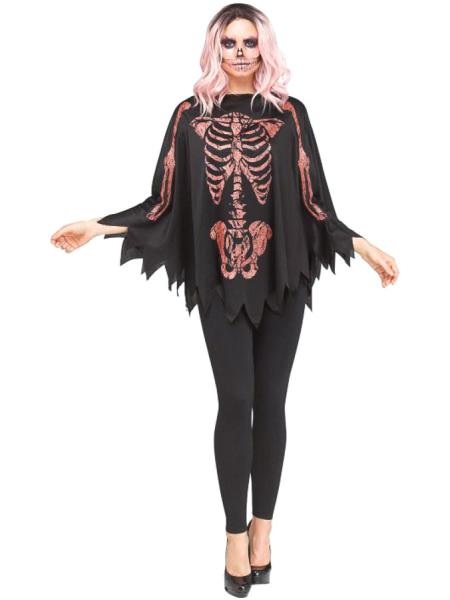 Glittrig Skelett Poncho