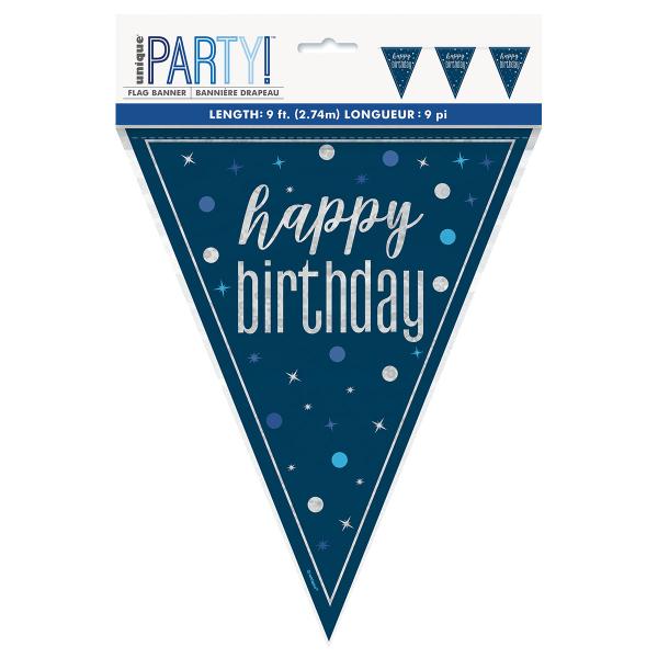 Happy Birthday Vimpelgirlang Mörkblå 2,74 m