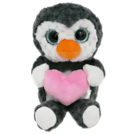 Gosedjur Pingvin med Rosa Hj&auml;rta 15 cm