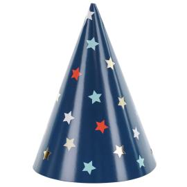 Partyhattar Stars Mörkblå