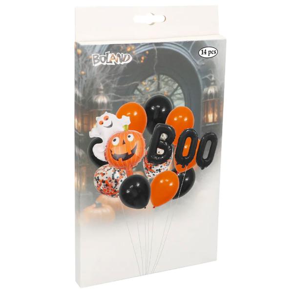 Ballongset Halloween BOO Orange/Svart
