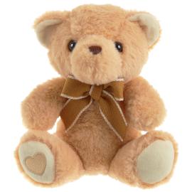 Ljusbrun Nallebj&ouml;rn med Rosett 21 cm