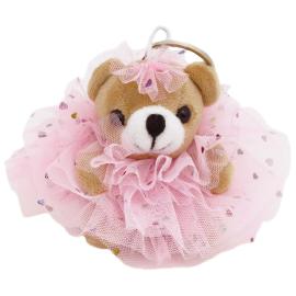 Nyckelring Bj&ouml;rn med Rosa Kjol 9 cm