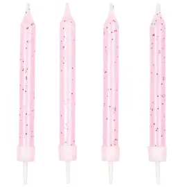 Glittriga Tårtljus Rosa