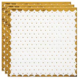 Kaffeservetter Prickar Vit & Guld