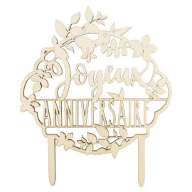 Cake Topper Joyeux Anniversaire Trä