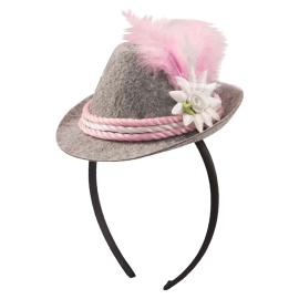 Oktoberfest Diadem Minihatt Rosa