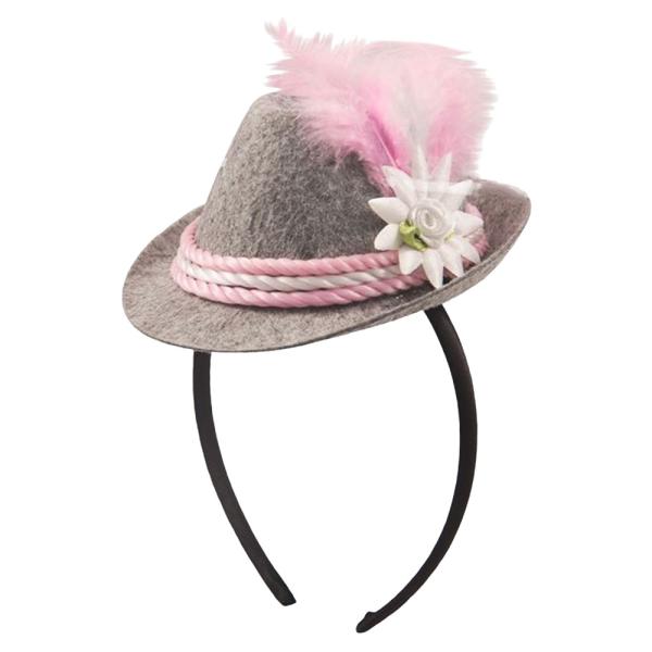 Oktoberfest Diadem Minihatt Rosa