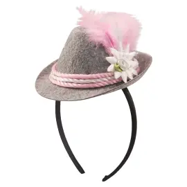 Oktoberfest Diadem Minihatt Rosa