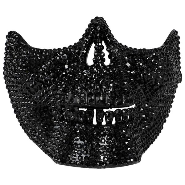 Halvmask Skelett med Strass