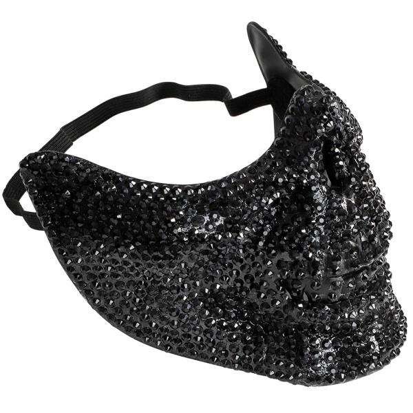 Halvmask Skelett med Strass