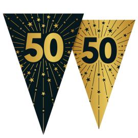 Vimpelgirlang med Stj&auml;rnor & Siffran 50