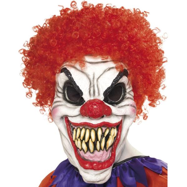 Clown Mask Deluxe med Huggtänder