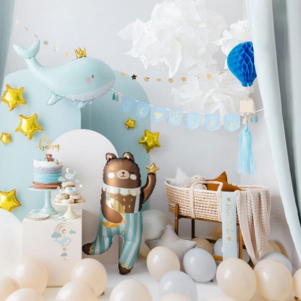 DIY Hängande Honeycomb Blå Luftballong