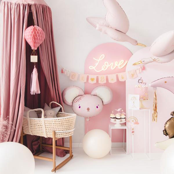 DIY Hängande Honeycomb Rosa Luftballong