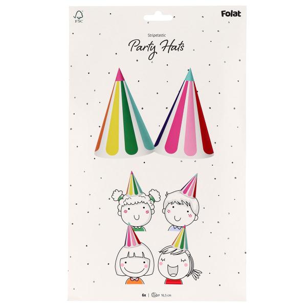 Partyhattar Stripetastic 6-pack