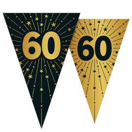 Vimpelgirlang med Stj&auml;rnor & Siffran 60