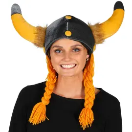 Mjuk Vikingahatt med Fl&auml;tor