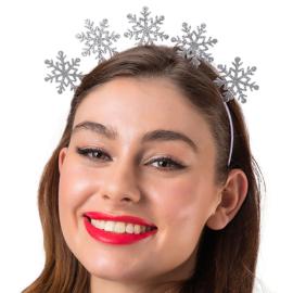 Juldiadem med Sn&ouml;flingor Silver
