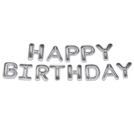 Ballonggirlang Happy Birthday Silver